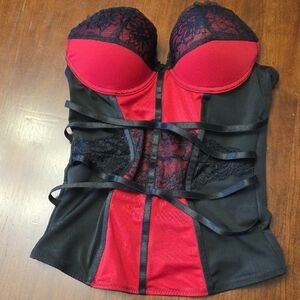 Spirit Red and Black Lace Bustier Corset